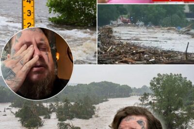 “I didn’t just read the story. I felt it — like a punch to the chest,” Jelly Roll said, voice breaking as he spoke about the devastating Texas floods that stole the lives of dozens, including children at Camp Mystic. “I wrote this song with tears still falling. This one’s for the angels we lost.”