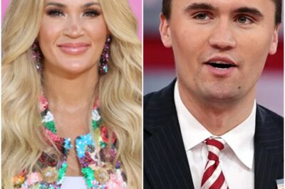 Carrie Underwood’s Whispered Birthday in Heaven 🎂💔 No spotlight. No stage. Just the sound of morning wind at Arlington Memorial Park. Carrie Underwood arrived alone — a small white cake in her hands, one golden candle trembling in the breeze. She knelt before Charlie Kirk’s grave, whispered, “Happy birthday, my friend,” and began to sing softly. No cameras. No audience. Just a tear-streaked voice carrying through the still air — a song called “Heaven’s Got a Stage Tonight.” When the final note faded, the candle still burned. Fans later said, “It’s like heaven heard her sing.