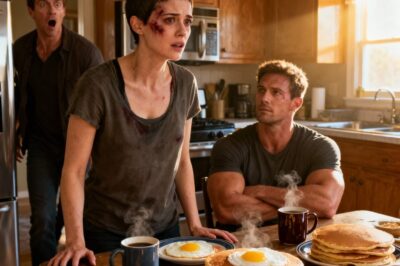 After my husband hit me, I went to sleep without a single word. The next morning, he woke up to the smell of pancakes and a table full of food. He said, “Good, you finally get it.” But the moment he saw who was actually sitting at the table, his face changed instantly…