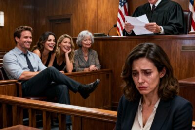 At the divorce trial, my husband lounged back confidently and said, “You’re never getting a cent of my money again.” His mistress added, “Exactly, baby.” His mother sneered, “She’s not worth a dime.” The judge opened the letter I’d submitted before the hearing, skimmed it for a few seconds… and suddenly laughed out loud. He leaned forward and murmured, “Well… this just got interesting.” All three of their faces went pale instantly. They had no clue… that letter had already ended everything for them.